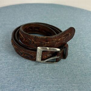 Greg Norman Brown Leather Braided Belt Size 38